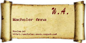Wachsler Anna névjegykártya