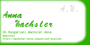 anna wachsler business card